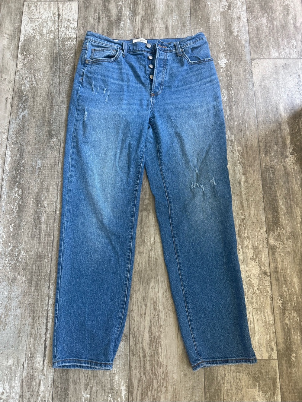 Universal Thread High Rise 90s Straight Jeans Button Fly Distressed 12R